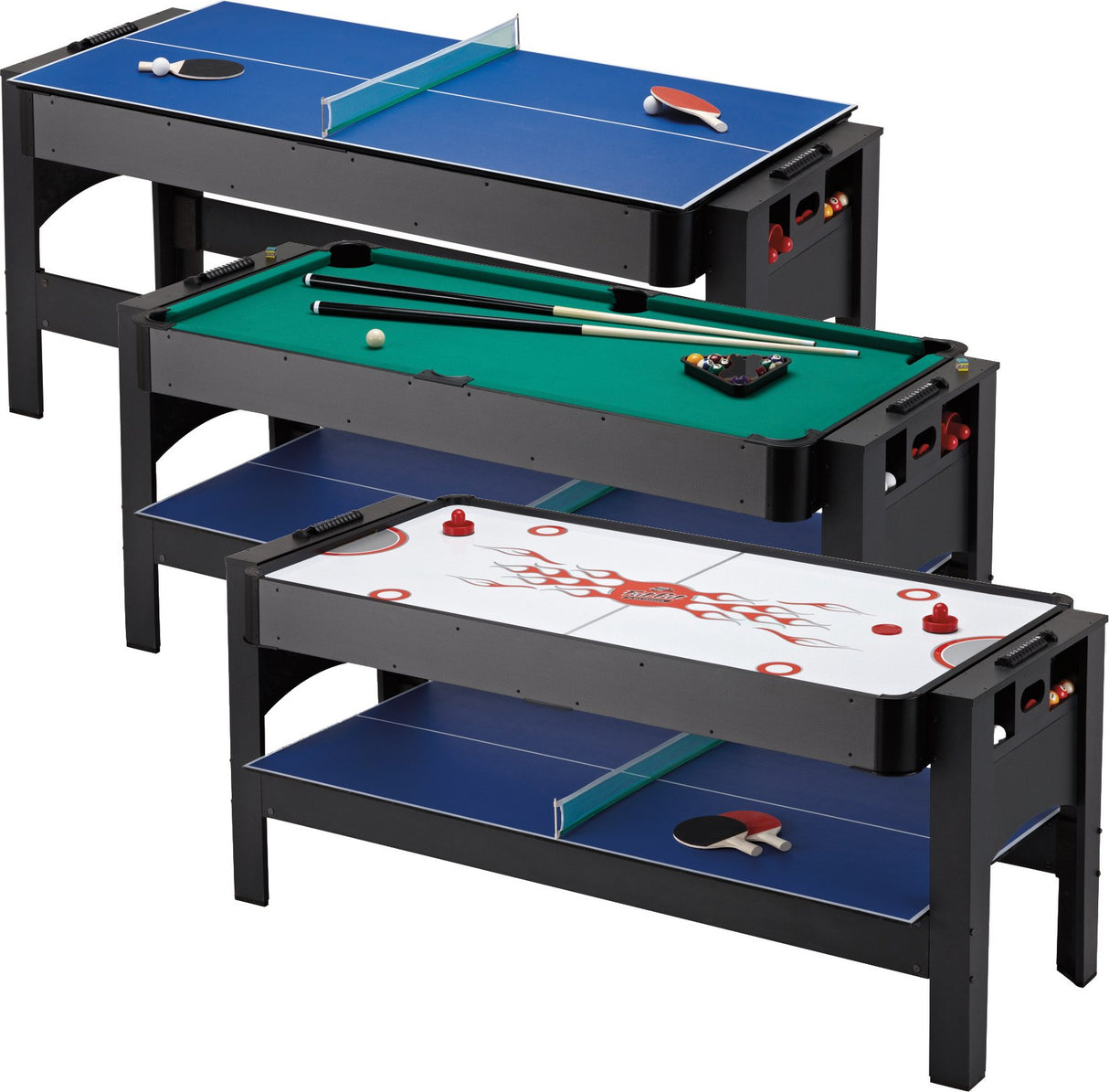 Original 3-in-1, 6-Foot Flip Game Table (Air Hockey, Billiards and Table Tennis)