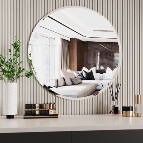 Circle Mirror 28 inch,Frameless Mirror, Bathroom Mirrors, Round Mirrros