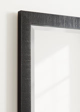 Reyna Modern Rectangle Wall Mirror, 24 x 36, Black, Framed Rectangular Statement Mirror