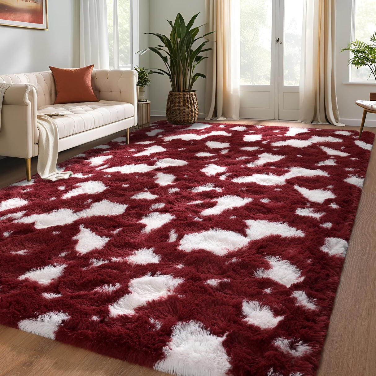 Fluffy Bedroom Rug Carpet - 6x9 Feet Shaggy Area Rugs for Living Room, Soft Rug for Girls Boys Kids Room,