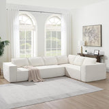 129.5" Modern L Shaped Sectional Sofa with Soft Chenille Fabric