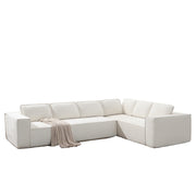 129.5" Modern L Shaped Sectional Sofa with Soft Chenille Fabric