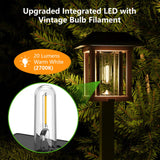 Solar Lights Outdoor 20 LM LED with 2-Tone Bronze Tone & Wood Tone, Solar Garden