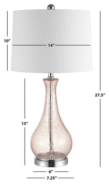 Safavieh Lighting Collection Finnley Light Blush Crackle 28-inch Bedroom Living Room Home Office Desk Nightstand Table Lamp (LED Bulb Included)