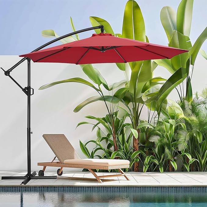 10ft Offset Patio Umbrella - Offset Hanging Cantilever Patio Outdoor Market Umbrella