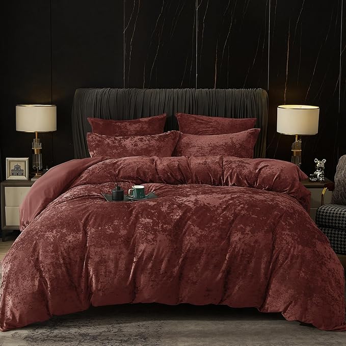 Truly Velvet Duvet Cover Set King Size, 3pcs Ultra Soft Breathable Comforter Cover Set