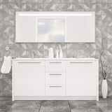 71 inch Wood Double Sink Bathroom Vanity & LED Mirror | Pre-Assembled | Acrylic