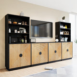 4-Piece Entertainment Center with Bookshelves for TVs up to 75"