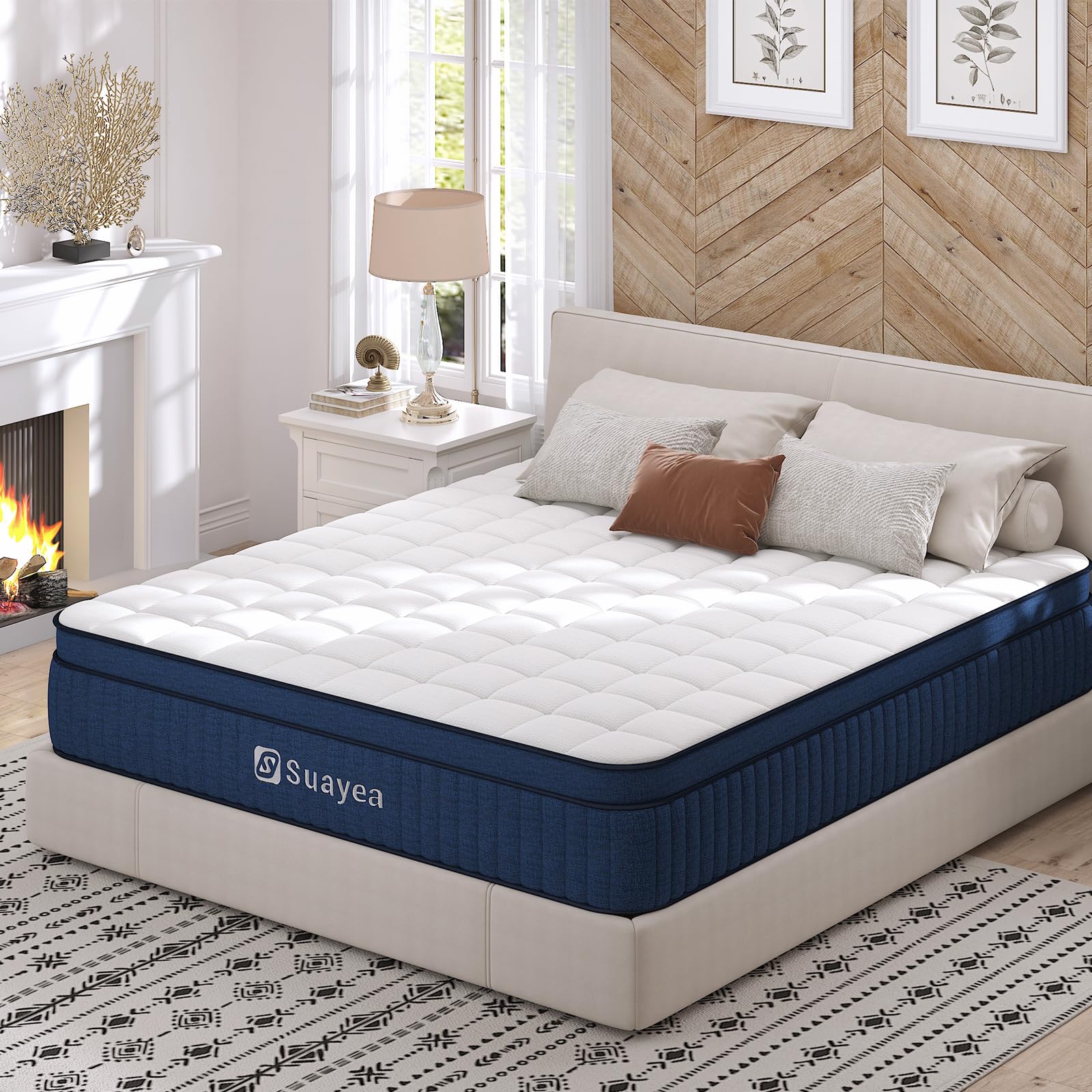 King Size Mattress, 14 Inch King Mattress in a Box, Medium Firm Pocket Spring and Gel Memory Foam for Superior Comfort, Pressure Relief, Strong Edge Support