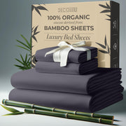 100% Organic Viscose Derived from Bamboo Sheets Queen Size 4pcs - Ultra Soft