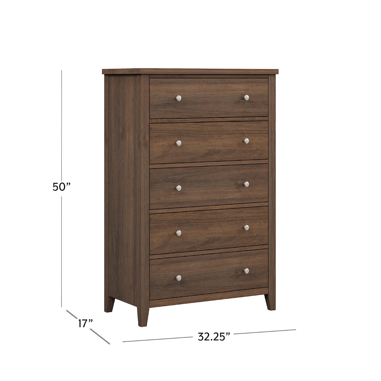 Holborn Modern 5 Drawer Wood Chest Dresser