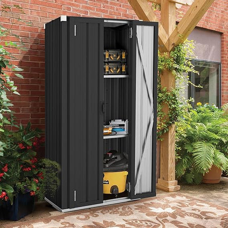 Outdoor Storage Cabinet Storage Shed Waterproof with Shelves