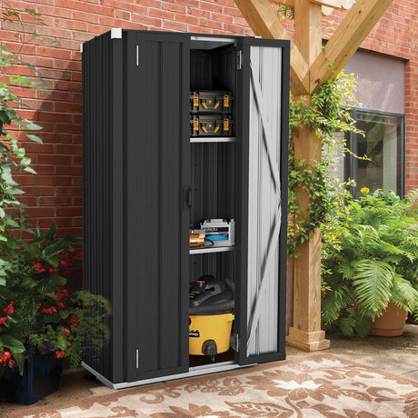 Outdoor Storage Cabinet Storage Shed Waterproof with Shelves