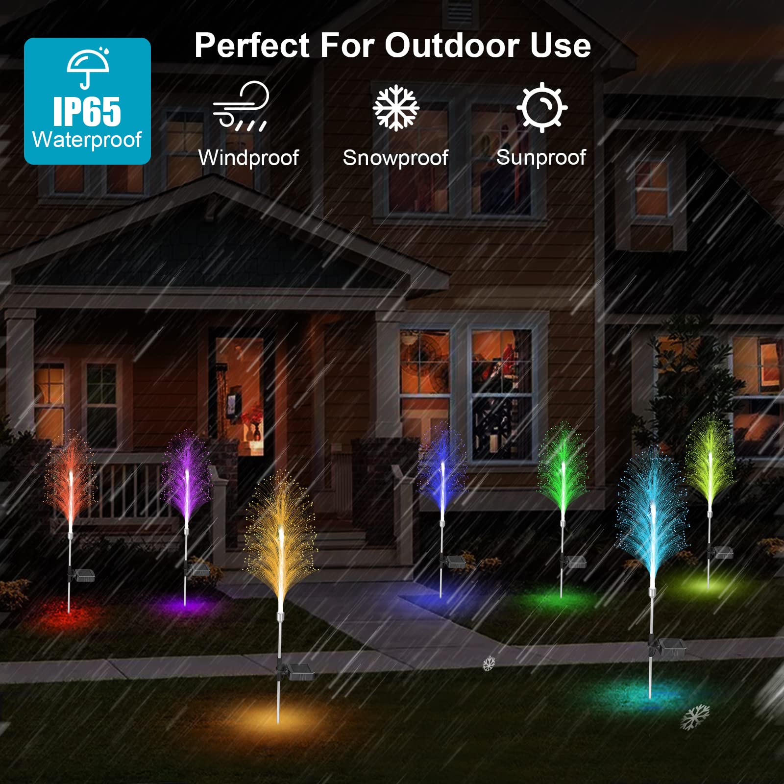 Solar Garden Lights Waterproof Yard Decorative 3 PCS, Solar Flower Lights