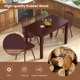 Extendable Dining Table for 4, 60" Folding Kitchen Table w/Rubber Wood Frame & Safety