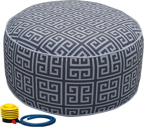 Inflatable Ottoman Stool - Portable Round Pouf for Indoor/Outdoor Use