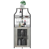 Corner Wine Bar Rack Cabinet with Detachable Wine Rack, Bar Cabinet