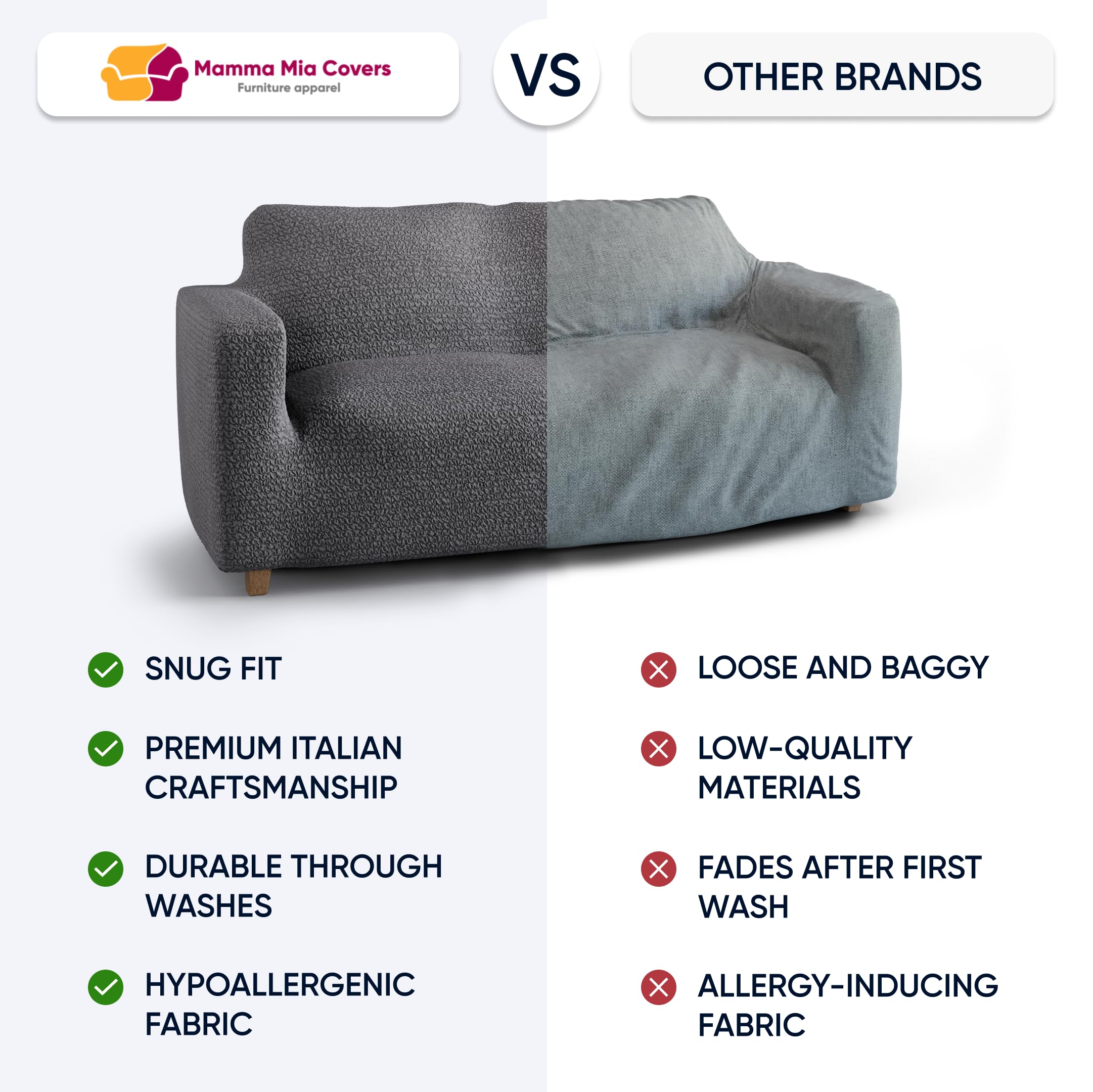 Slipcover - Oversized Chair Cover - Stretch Couch Cover - Cushion Love Seat