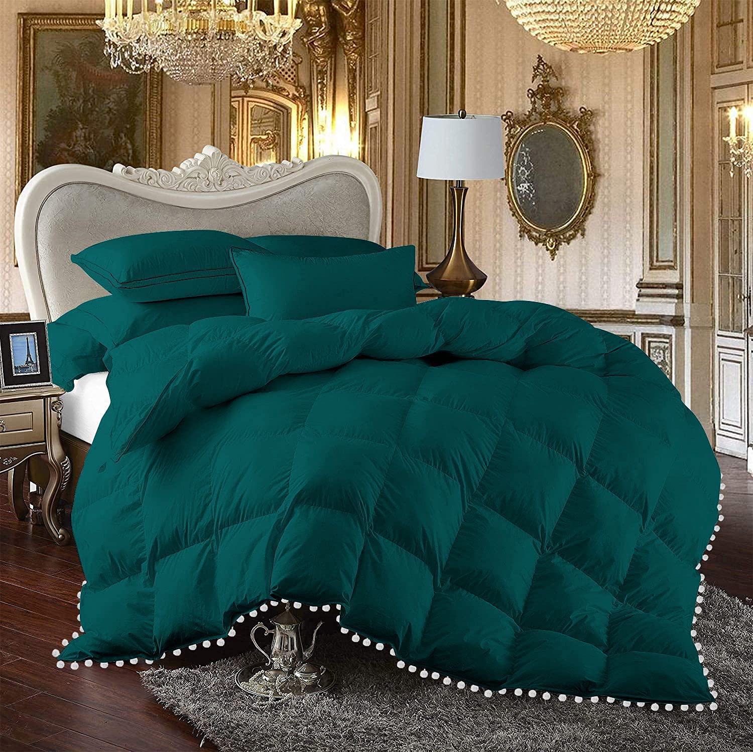 1 Piece Beautiful Looking Pom Pom Box Design Comforter 800 Thread Count 100%