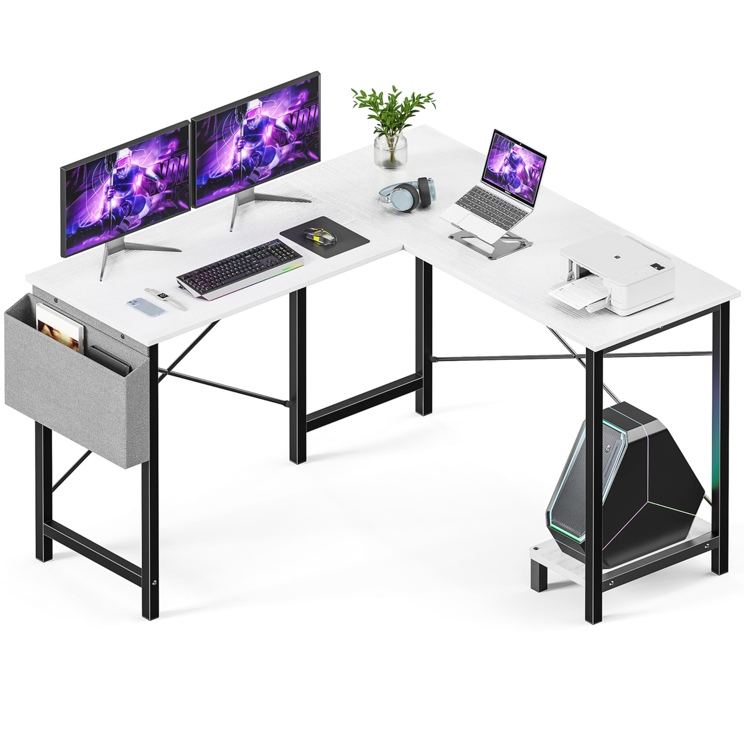 Desk Gaming Computer 50 Inch Reversible Corner Table PC for Writing Study Student