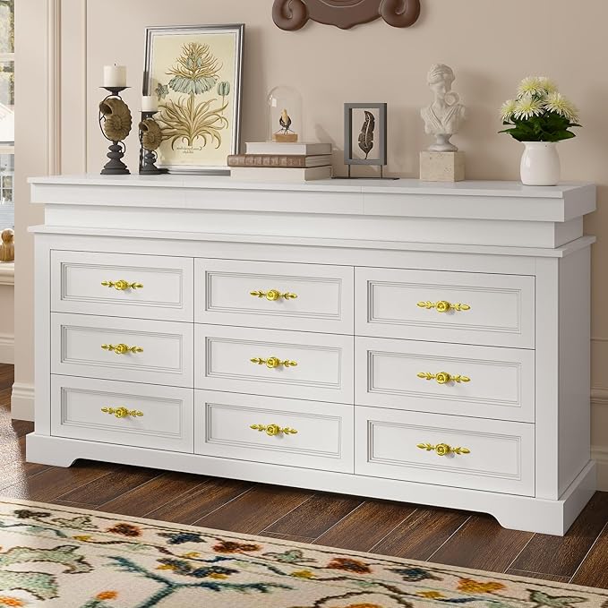Black 9 Drawer Dresser for Bedroom