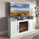 48" TV Stand with 18" Electric Fireplace Heater, Modern TV Stand for TVs up to 50",