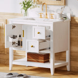 Bathroom Vanity with Sink, 30" Bathroom Cabinet with 2 Drawers and Storage