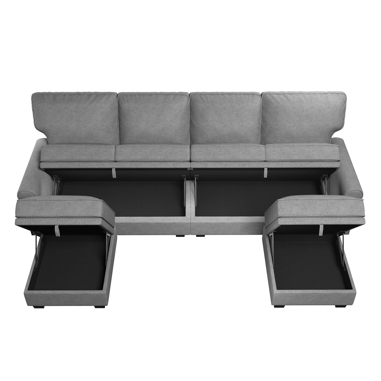 Convertible Sectional Sofa with Storage Seat 6 Seat Sofa with Reversible Chaise U Shaped