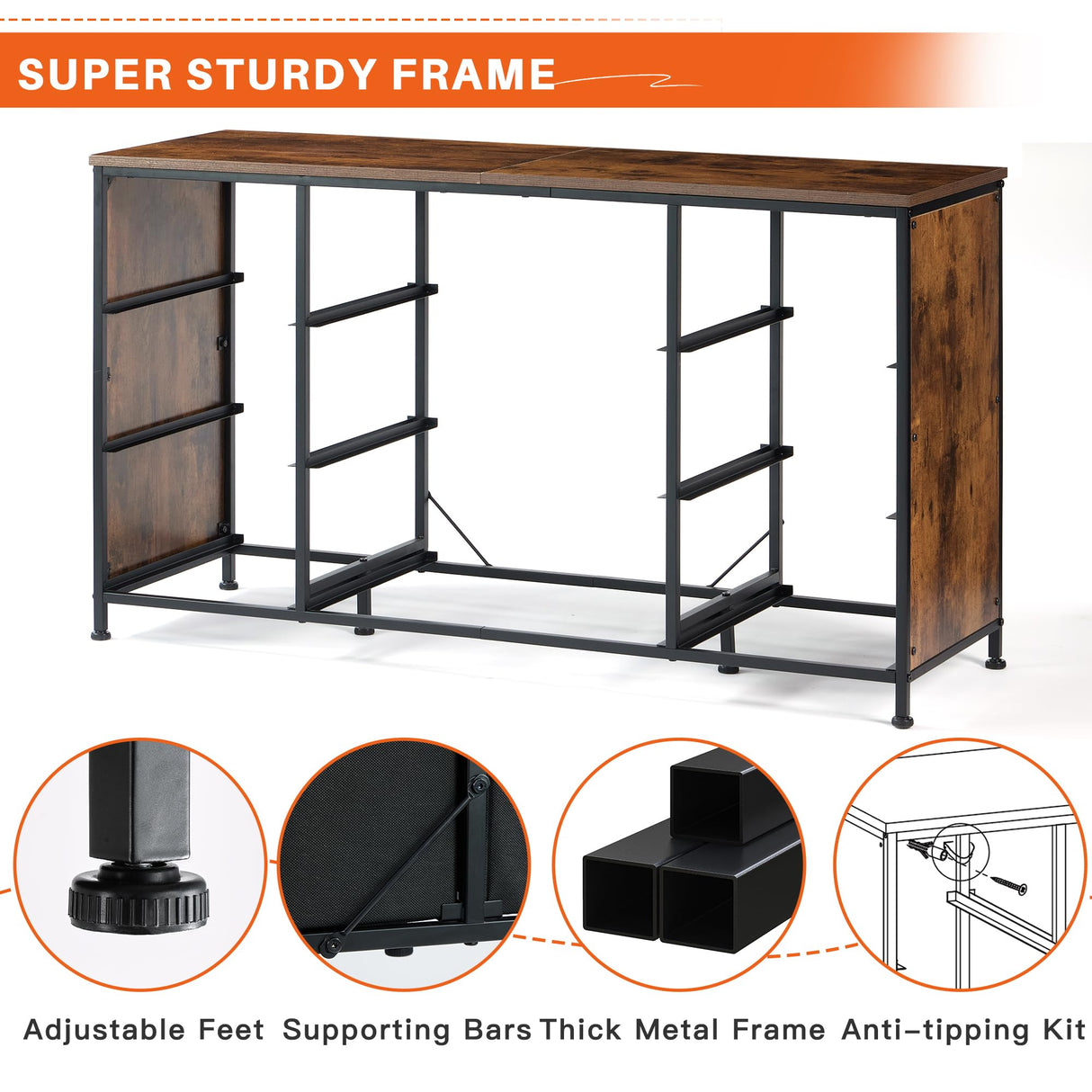 Dresser TV Stand with Drawers, Media Console Table for 60 '', TV Console