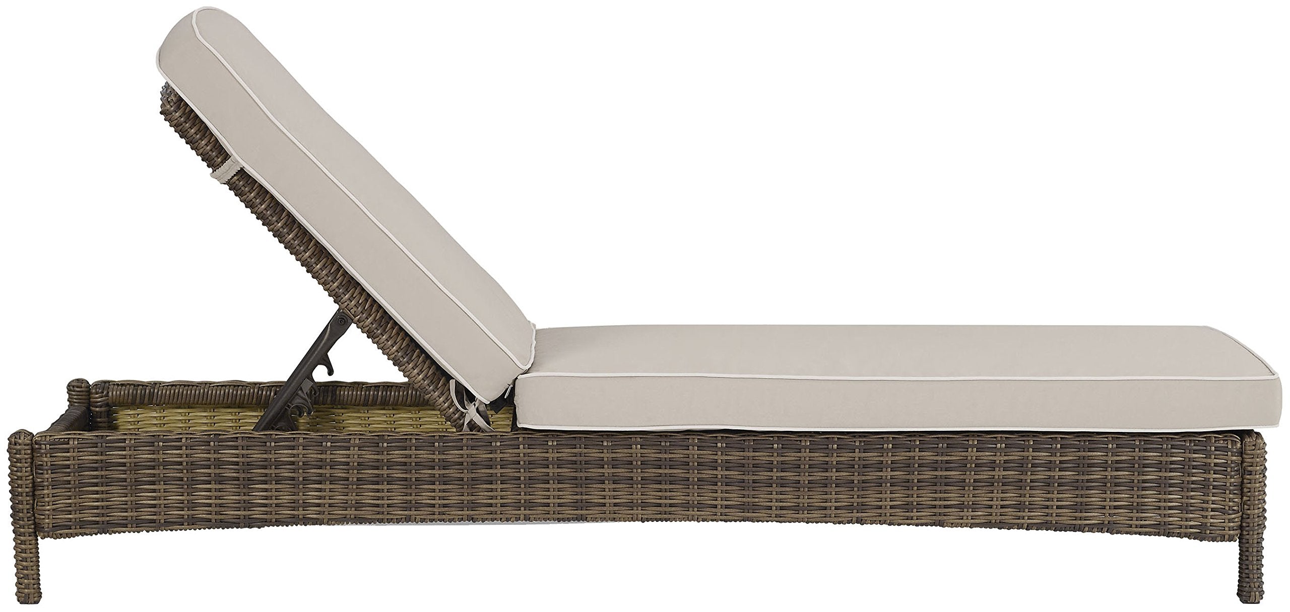 Bradenton Reclining Wicker Outdoor Chaise Lounge Chair for Patio, Deck