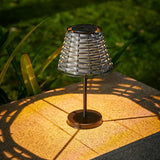 LED Solar Table Lamp Outdoor Waterproof-3 Way Dimmable Outside Patio Table lamp,