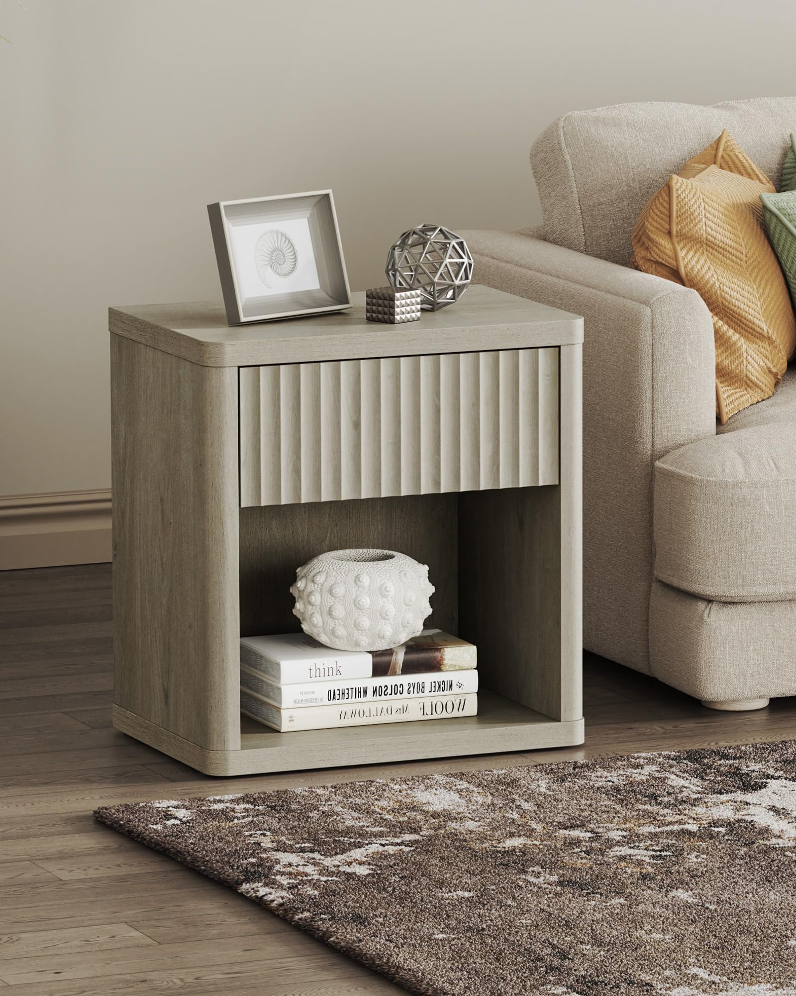 Night Stand Nightstand with Drawer Storage Bed Side