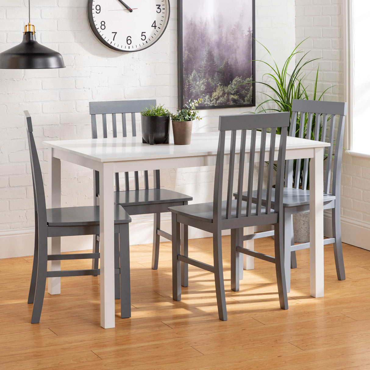 4 Person Modern Farmhouse Wood Small Dining Table Dining Room Kitchen Table Set 4