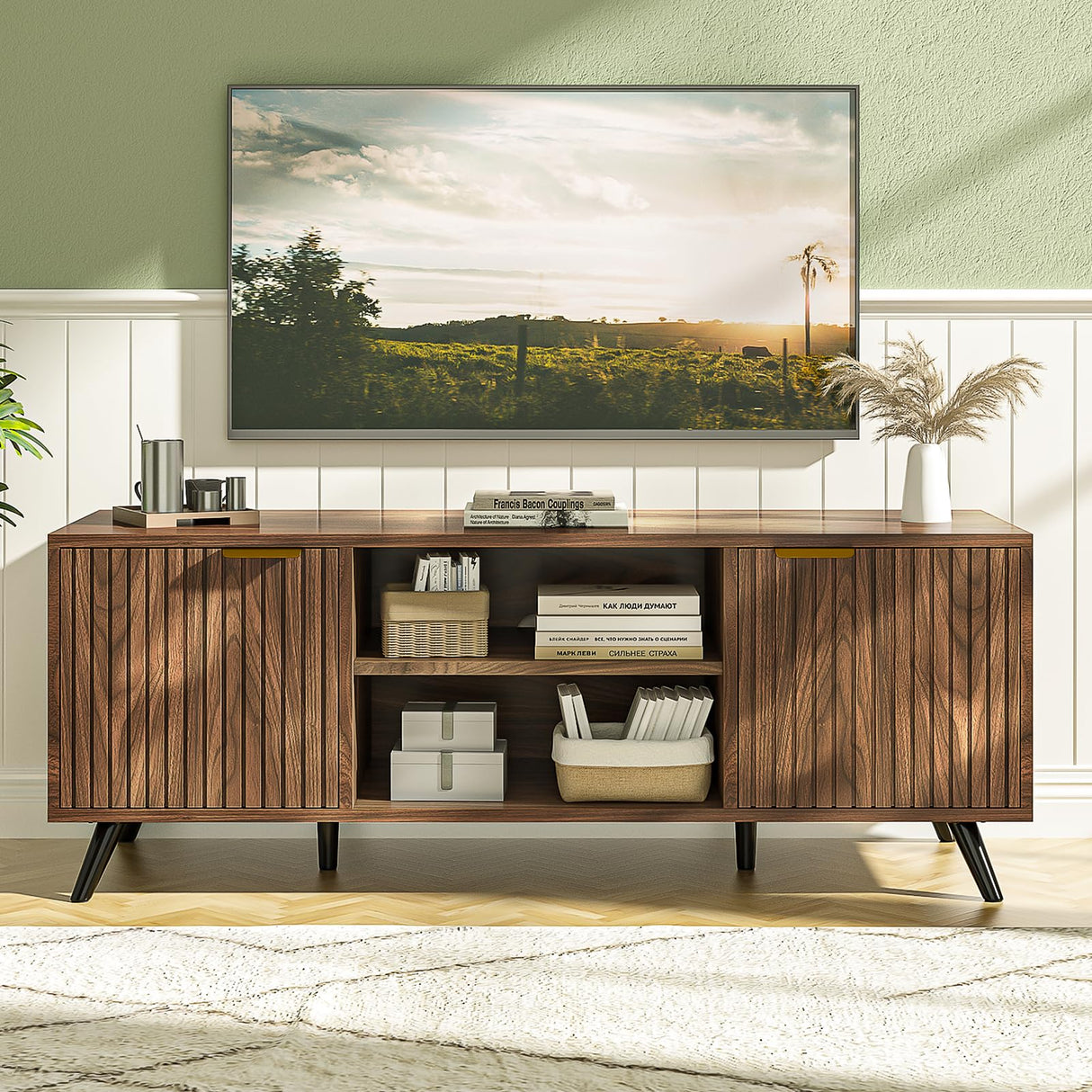 TV Stand for Living Room, Modern TV Consoles for 50/55/ 65 Inch TVs, Television Stands