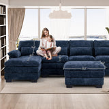 114" U Shape Sectional Sofa Cloud Couch for Living Room