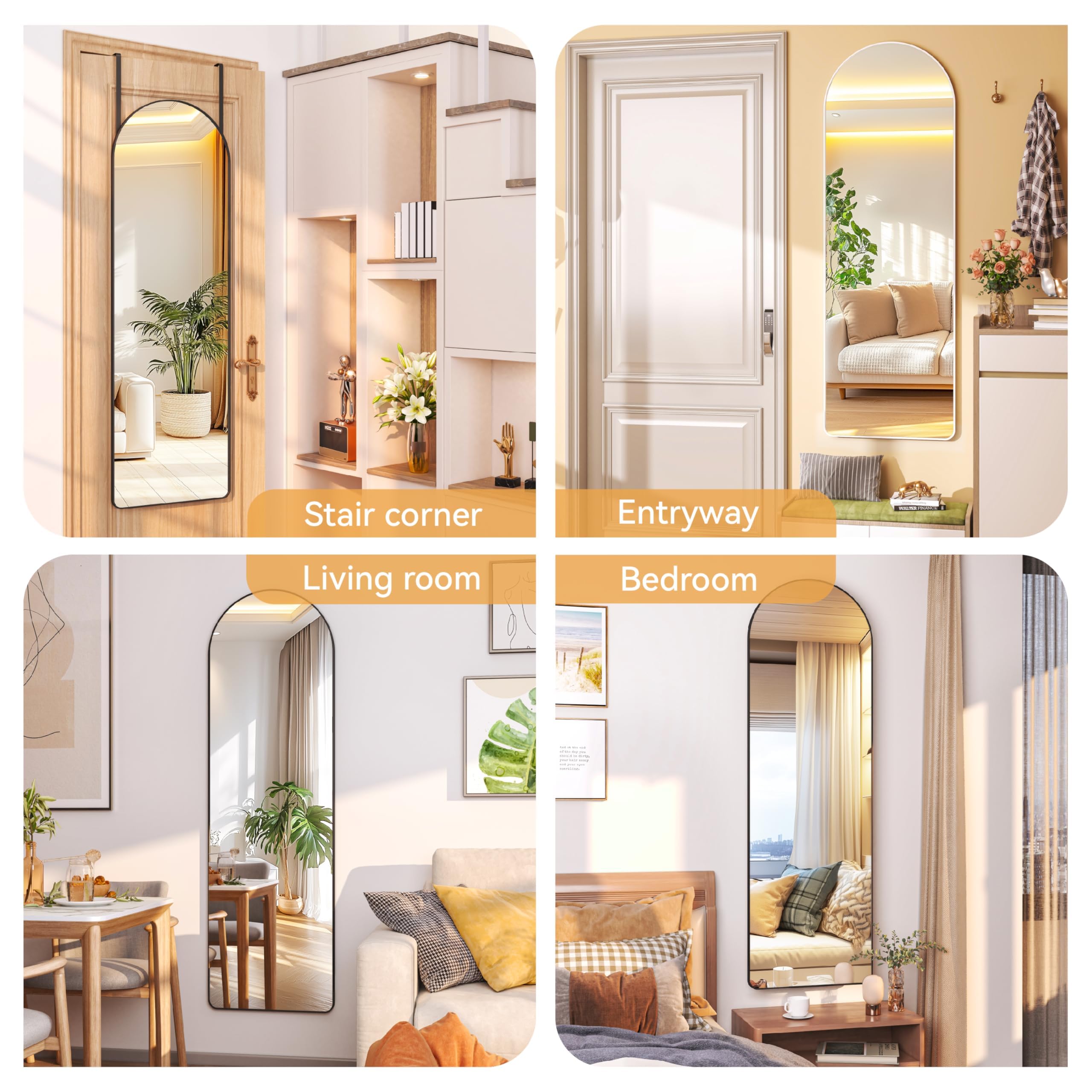 Full Length Door Mirror - 51.1 x 15.7 Inch Wall Hanging Mirror