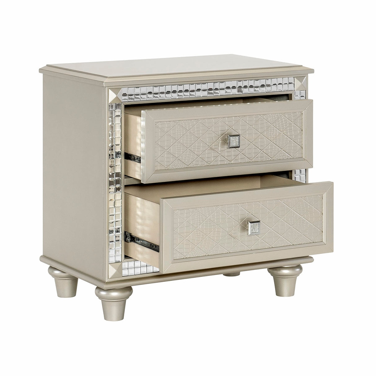 Abney 2-Drawer Nightstand, Champagne