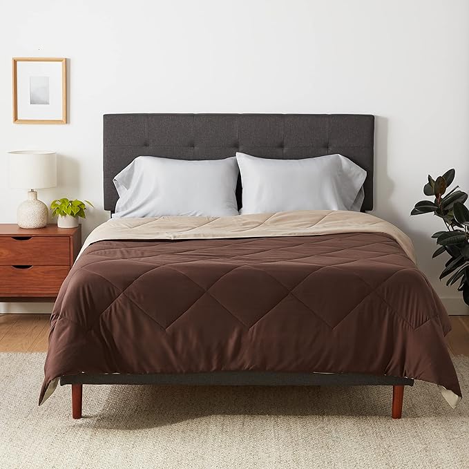 Basics Comforter Blanket Full/Queen, Reversible, Lightweight Microfiber, All Season