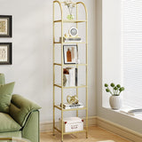 Bookcase Bookshelf, Tempered Glass Arched Bookshelf for More Storage