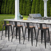 Home 30" Outdoor Barstools Patio Stool Metal Bar Stools Set