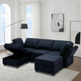 5 Seat Modern U Shaped Sofa with Convertible Storage Chaise, Sectional