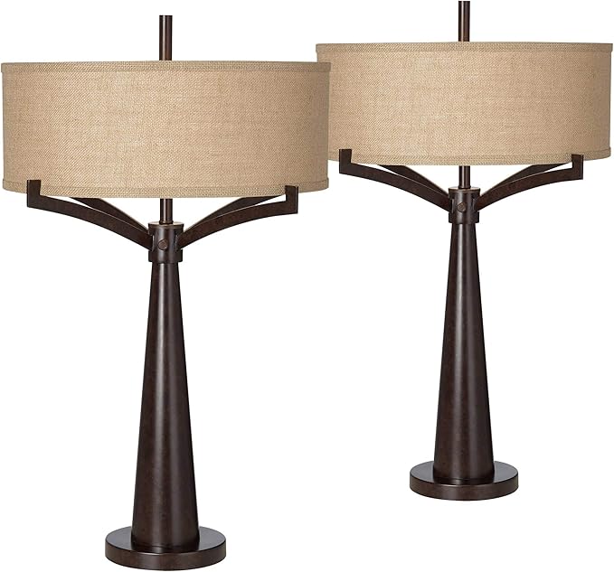 Iron Works Tremont Rustic Farmhouse Table Lamp 31 1/2" Tall Allegheny Bronze Brown Iron