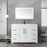 36” Luxurious Bathroom Vanity with Ceramic Sink Combo, White Bathroom Cabinet