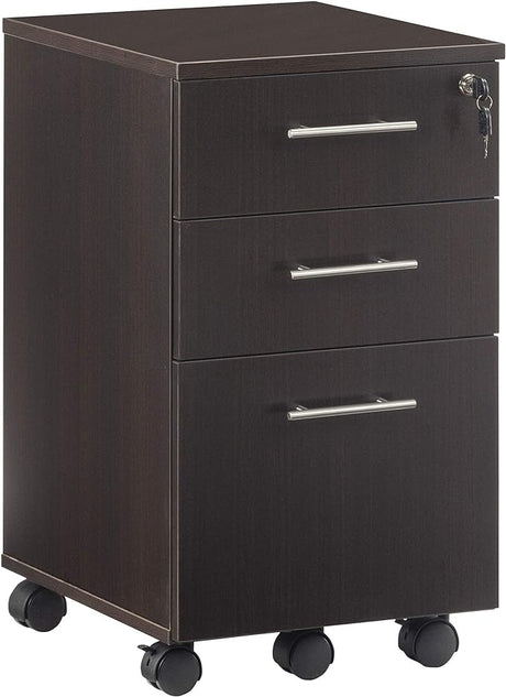 Mayline MNBBFLGS Medina 3-Drawer Lockable Mobile File Cabinet, 26.75"H