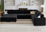 Modular Sectional Sofa Velvet U Shaped Couch with Storage Oversized Sectional Sofa