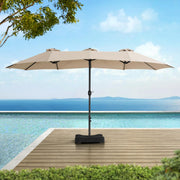 Triple Canopy Umbrella, Beige, with Base