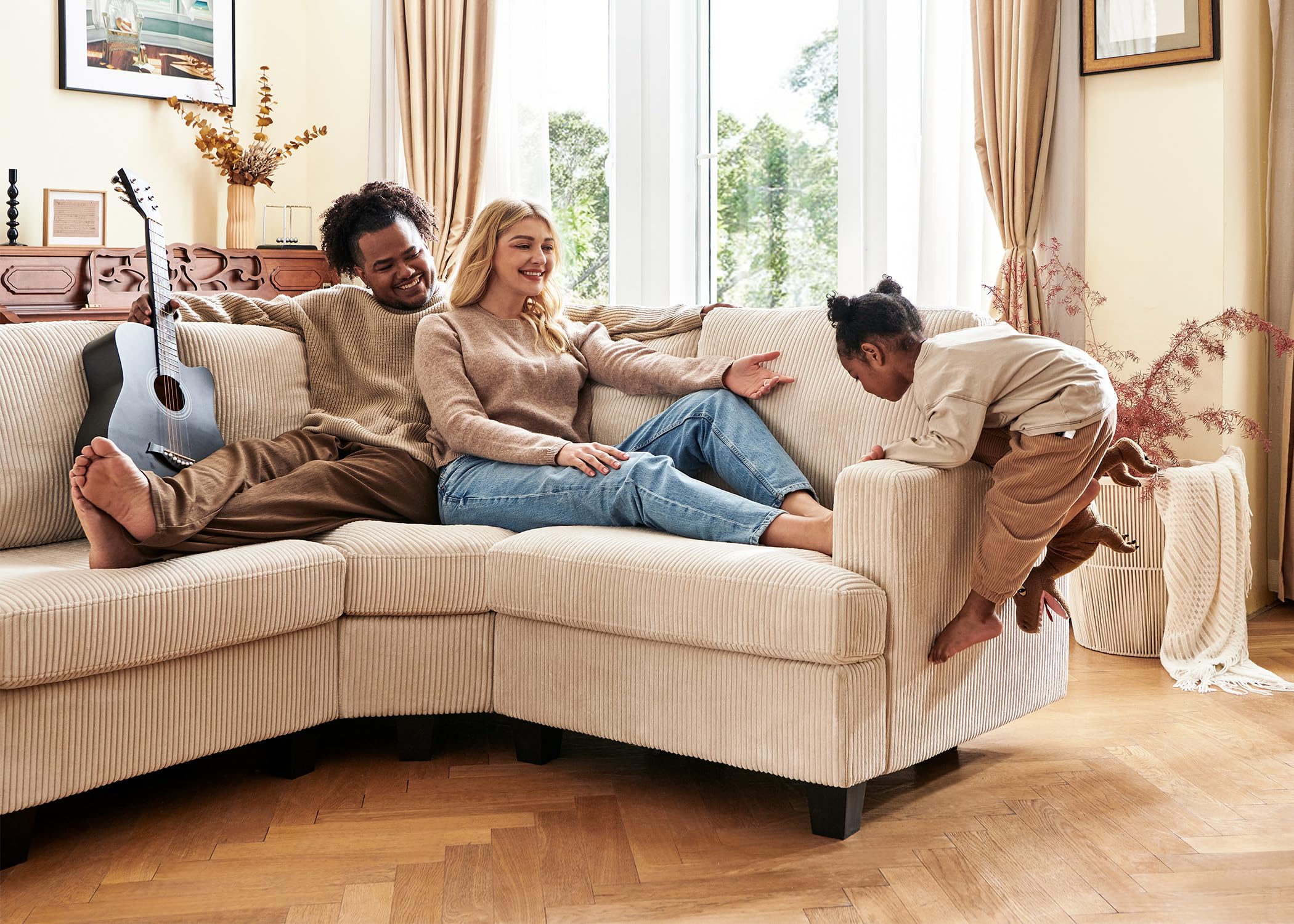 Modular Sectional Couch with Storage Ottoman, U Shape Sectional Sofa