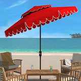Outdoor Venice White and Black 9-foot Round Double Top Crank UV Protected Umbrella