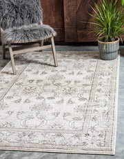 Unique Loom La Jolla Collection Botanical, Contemporary, Traditional, Rustic, Border Area Rug, 3' 3" x 5' 3" Rectangle, Ivory/Beige