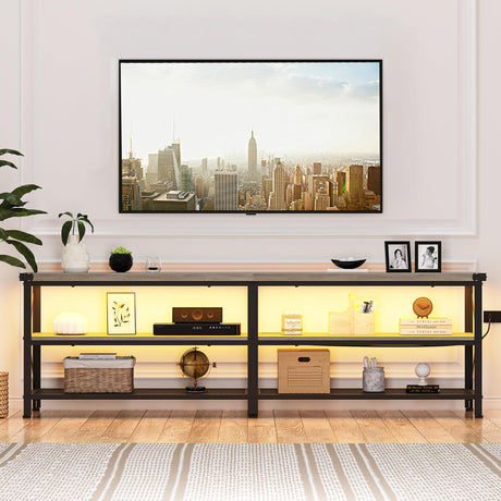 LED TV Stand, Entertainment Center for 80 inch TV Media Console Table, Gaming TV Stand